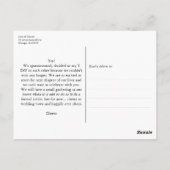 たった今結婚しましたス結婚クリプトの発表準備 ポストカード (裏面)