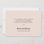 たった今結婚しましたタイプライターヴィンテージ結婚式の写真カード 案内状 (裏面)