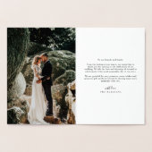 たった今結婚しましたタイポグラフィ結婚の発表写真 箔カード (内部)