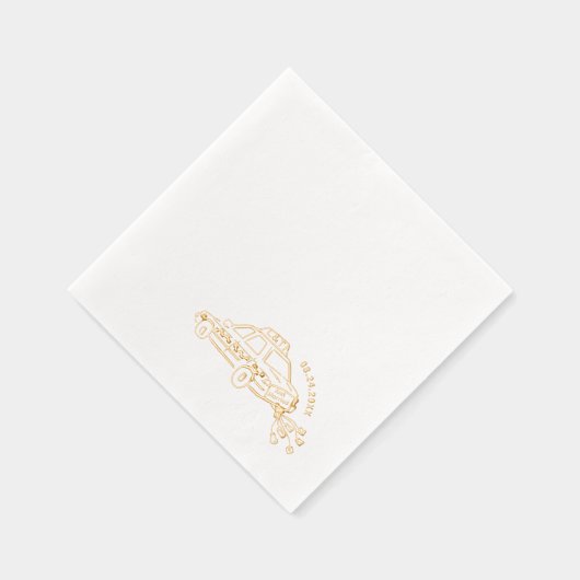 たった今結婚しましたタクシー結婚カクテル 箔ナプキン (右)