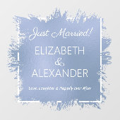 たった今結婚しましたダスティブルー ウィンドウサイン (シート)