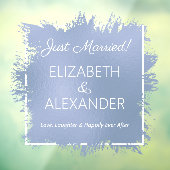 たった今結婚しましたダスティブルー ウィンドウサイン (シート3)