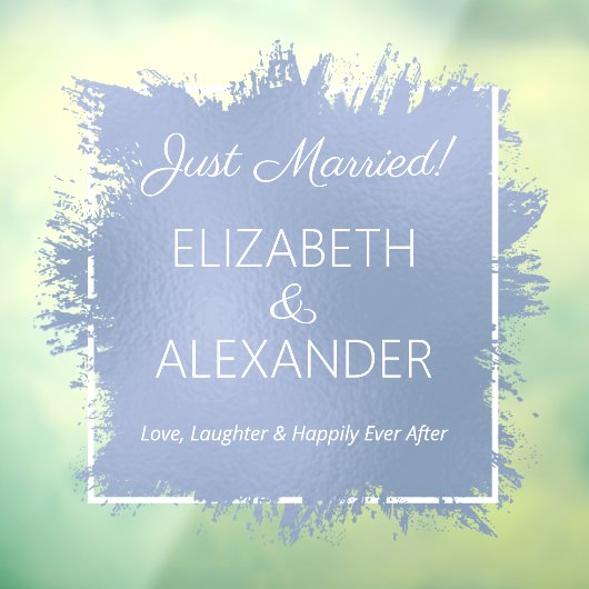 たった今結婚しましたダスティブルー ウィンドウサイン