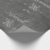 たった今結婚しましたダスティー結婚シャルボードベルリングや輪 ラッピングペーパー (角)