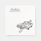 たった今結婚しましたドールカー結婚ズカクテルナプキン スタンダードカクテルナプキン (正面)