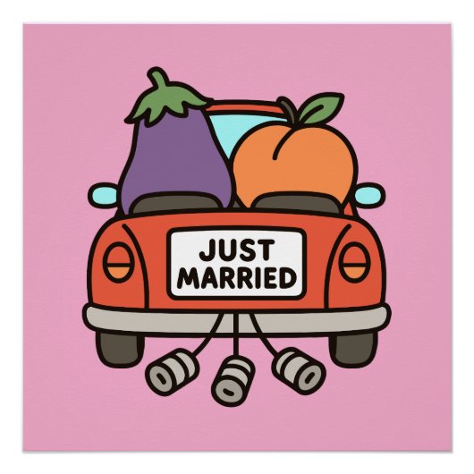 たった今結婚しましたナス&ピーチ ポスター (正面)