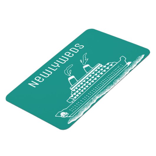 たった今結婚しましたニューリ結婚ウェズクルーズキャビンドア マグネット (左側)