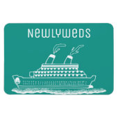 たった今結婚しましたニューリ結婚ウェズクルーズキャビンドア マグネット (横)