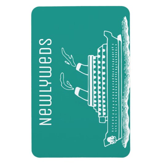 たった今結婚しましたニューリ結婚ウェズクルーズキャビンドア マグネット (縦)