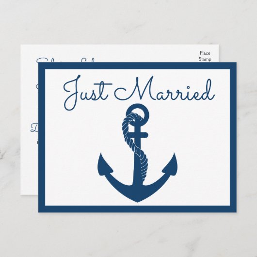 たった今結婚しましたネイ航海のビーブルーいかり結婚ズ 案内ポストカード (正面/裏面)