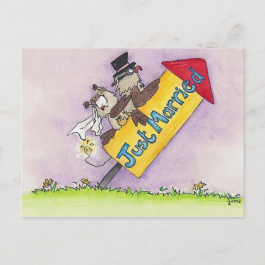 たった今結婚しましたハガキbyニコールジャネス 案内ポストカード (正面)