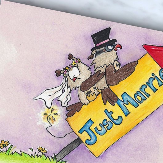 たった今結婚しましたハガキbyニコールジャネス 案内ポストカード