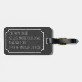 たった今結婚しましたハッピーカップルハネムーンラゲージタグ ラゲッジタグ (裏面横)