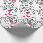 たった今結婚しましたハネムーンカーラッピング紙 ラッピングペーパー (角)