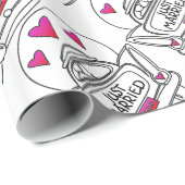 たった今結婚しましたハネムーンカーラッピング紙 ラッピングペーパー (ロールコーナー)