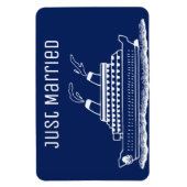 たった今結婚しましたハネムーン結婚ズクルーズキャビンドア マグネット (縦)