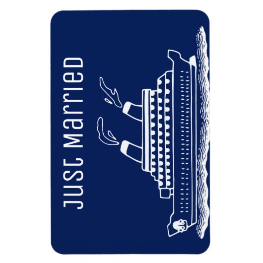 たった今結婚しましたハネムーン結婚ズクルーズキャビンドア マグネット (縦)