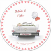 たった今結婚しましたハネムーン（カスタマイズ可能） シール (正面)