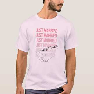 たった今結婚しましたハネモニンシャツ Tシャツ