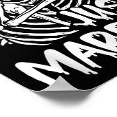 たった今結婚しましたハロウィンスケルトン新郎新婦We ポスター (角)