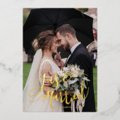 たった今結婚しましたハンドラ結婚ッター発表 箔招待状 (正面)