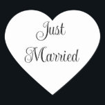 たった今結婚しましたハートシール ハートシール<br><div class="desc">たった今結婚しましたハートシールは、スクリプト文字で白黒でエレガント表示される。こカスタマイズの品買目は</div>