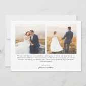 たった今結婚しましたハートス結婚クリプトの数々の写真 案内状 (裏面)