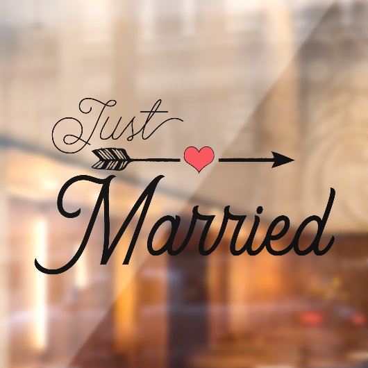 たった今結婚しましたハート矢印(赤) ウィンドウサイン (シート2)