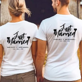 たった今結婚しましたハート結婚の新婚カップル Tシャツ