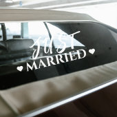 たった今結婚しましたハート結婚の新車ステッカー ウィンドウサイン