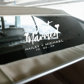 たった今結婚しましたハート結婚の新車ステッカー ウィンドウサイン