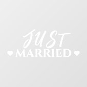 たった今結婚しましたハート結婚の新車ステッカー ウィンドウサイン (シート)