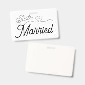 たった今結婚しましたハート バッジ (正面＆裏面)