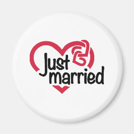 たった今結婚しましたハート マグネット