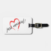 たった今結婚しましたハート ラゲッジタグ (正面横)