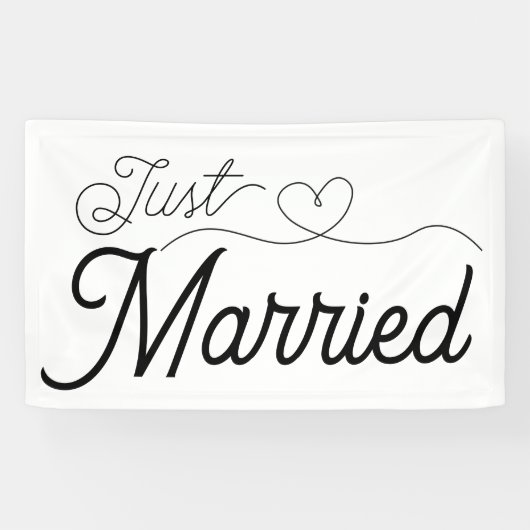 たった今結婚しましたハート 横断幕 (横)