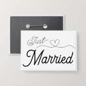 たった今結婚しましたハート 缶バッジ (正面/裏面)