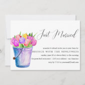 たった今結婚しましたバケツフラワー結婚ズブランチ 招待状 (正面)