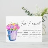 たった今結婚しましたバケツフラワー結婚ズブランチ 招待状 (スタンド正面)