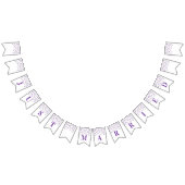 たった今結婚しましたバナーパープルシルバー紙吹雪 バンティングフラッグ (全)