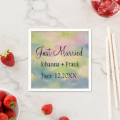 たった今結婚しましたパステル スタンダードカクテルナプキン (インサイチュ)