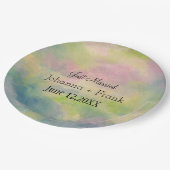 たった今結婚しましたパステル ペーパープレート (アングル)