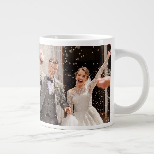 たった今結婚しましたパーソナライズされたコーヒーマグ ジャンボコーヒーマグカップ (右)