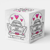 たった今結婚しましたパーソナライズされたハネムーンカーハートボックス フェイバーボックス (裏面サイド)