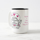 たった今結婚しましたパーソナライズされたハネムーンカーマグ ツートーンマグカップ (正面左)