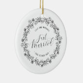 たった今結婚しましたパーソナライズされたフローラセラミックオーナメント セラミックオーナメント (右)