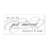 たった今結婚しましたパーソナライズされた結婚の セルフインキングスタンプ (デザイン)