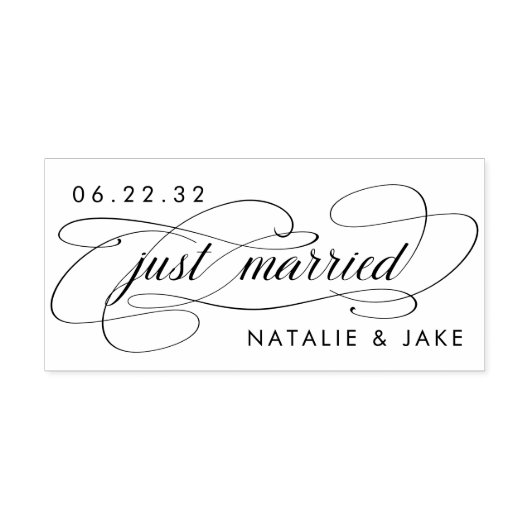 たった今結婚しましたパーソナライズされた結婚の セルフインキングスタンプ (デザイン)