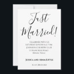 たった今結婚しましたパーソナライズされた結婚式招待状 招待状<br><div class="desc">祝たった今結婚しましたのステータスは次のトレンディーの「たった今結婚しました」結婚式招待状で！</div>