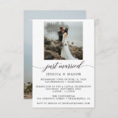 たった今結婚しましたパーティー招待状の駆け落ち 招待状 (正面/裏面)